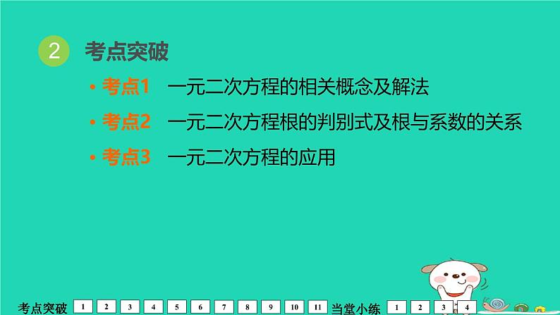 福建省2024中考数学1教材梳理篇第2章方程与不等式一元二次方程及其应用课堂讲本课件第3页