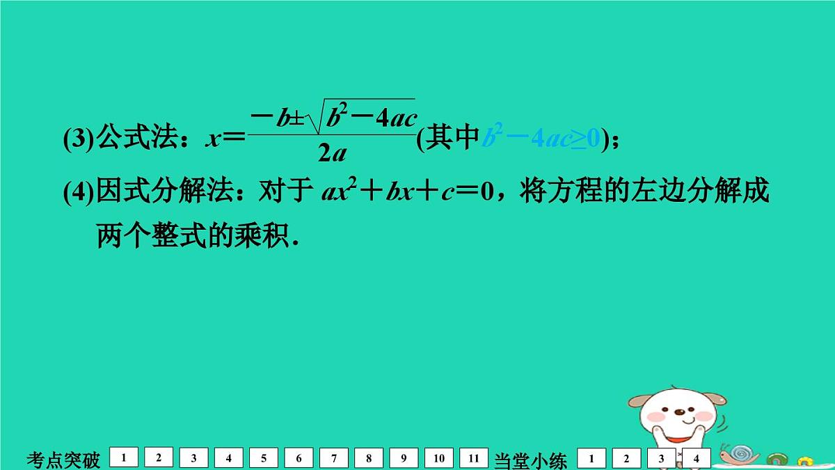 福建省2024中考数学1教材梳理篇第2章方程与不等式一元二次方程及其应用课堂讲本课件第5页