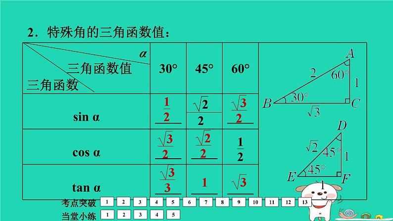 福建省2024中考数学1教材梳理篇第5章三角形锐角三角函数与解直角三角形课堂讲本课件第5页