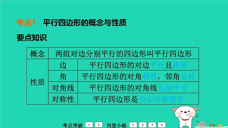 福建省2024中考数学1教材梳理篇第6章四边形平行四边形课堂讲本课件第4页