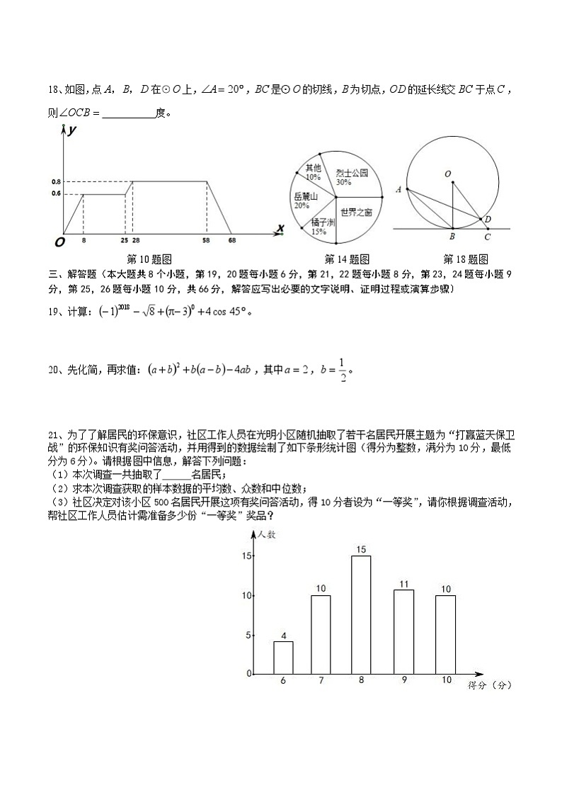 湖南省长沙市2024年中考数学模拟试题试卷及答案第3页