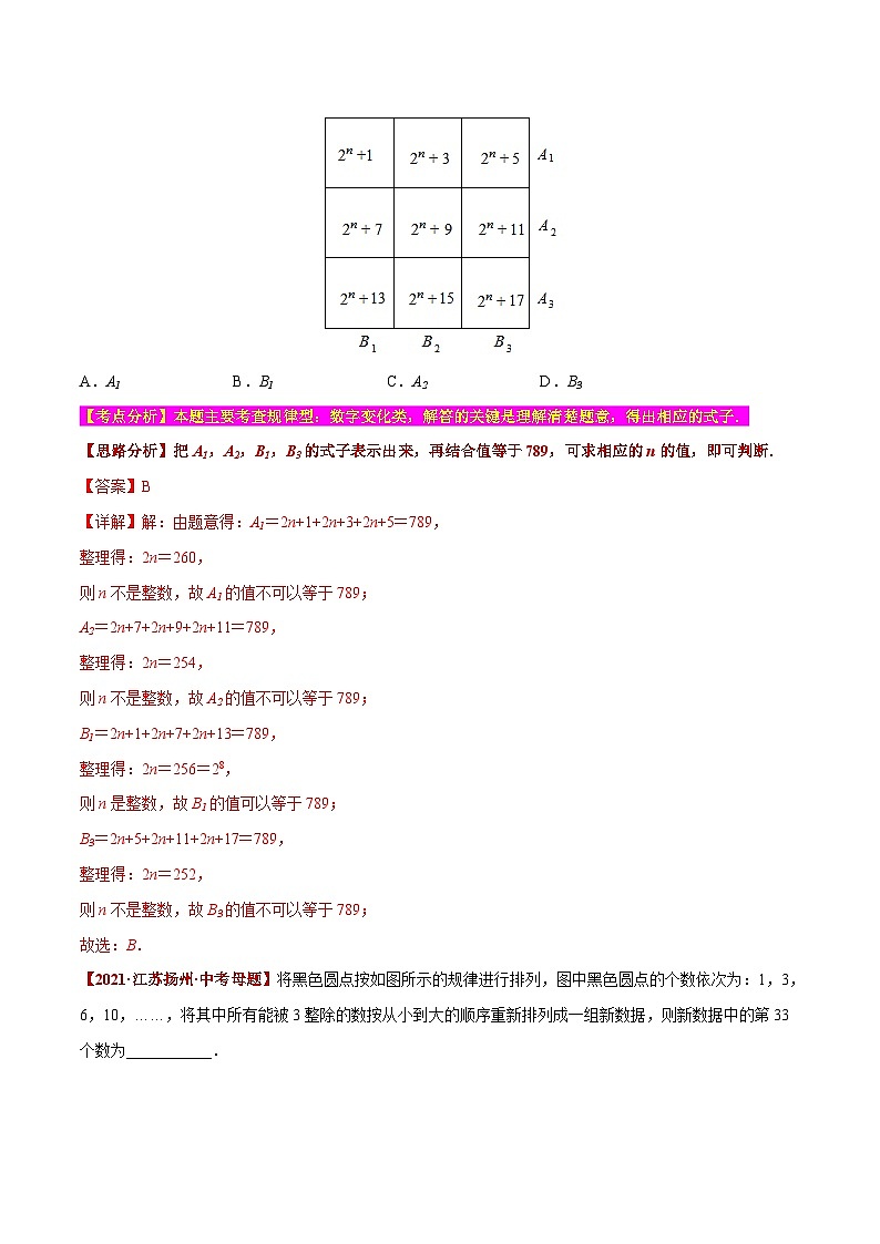 中考数学二轮复习题型训练【选择题】必考重点07 规律探究问题（解析版）第3页