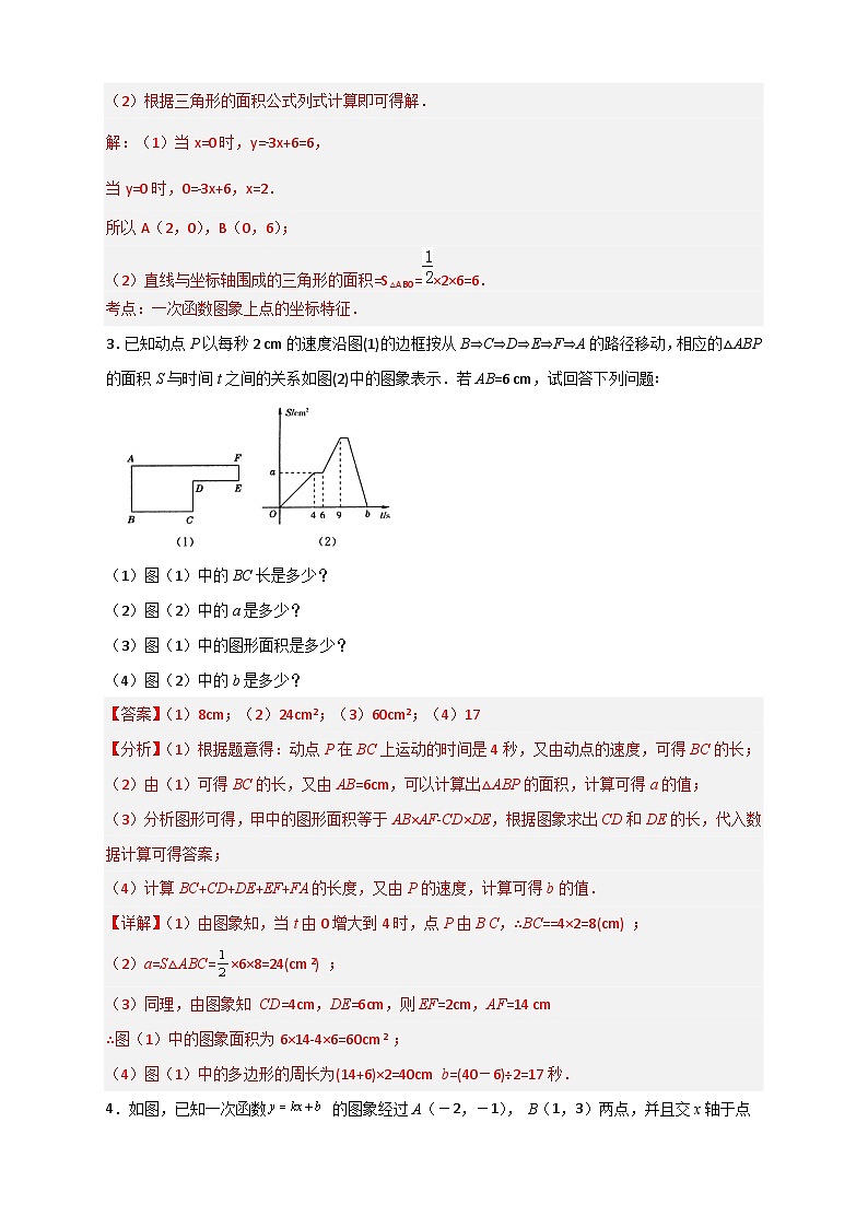 （人教版）数学八年级下册期末考点复习练习专题33 一次函数与面积结合（解析版）第2页