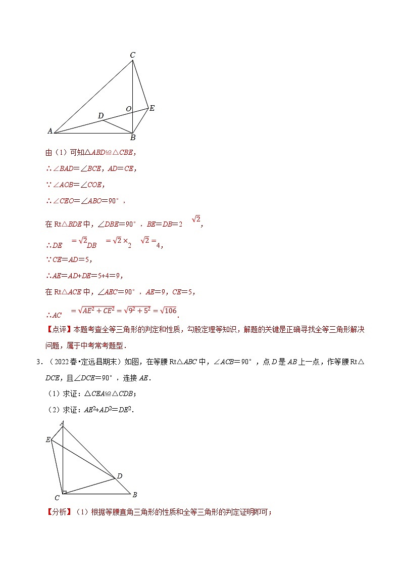 （人教版）数学八年级下册期末复习训练专题 勾股定理与全等三角形的综合运用（解析版）  第3页