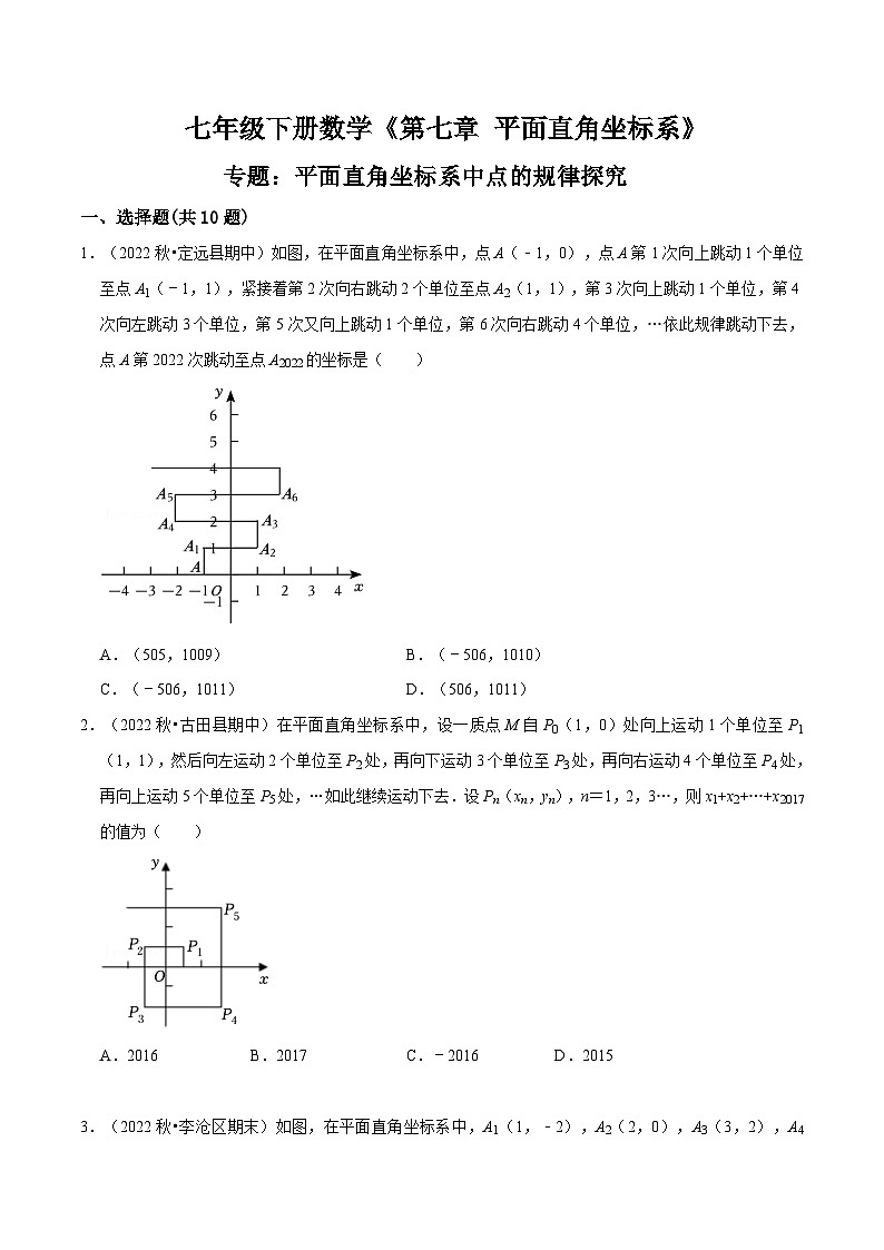 （人教版）数学七年级下册期末复习训练专题 平面直角坐标系中点的规律探究（原卷版）第1页