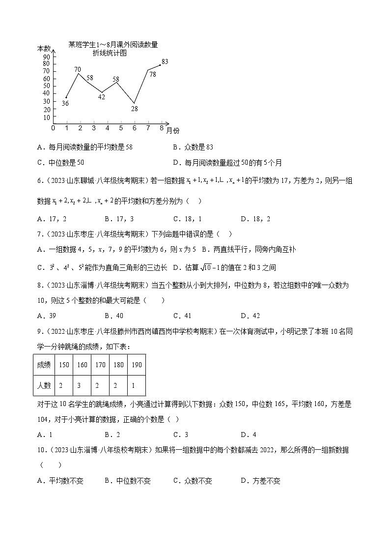 （人教版）数学八年级下册期末压轴题培优训练专题10 数据的分析（原卷版）第2页