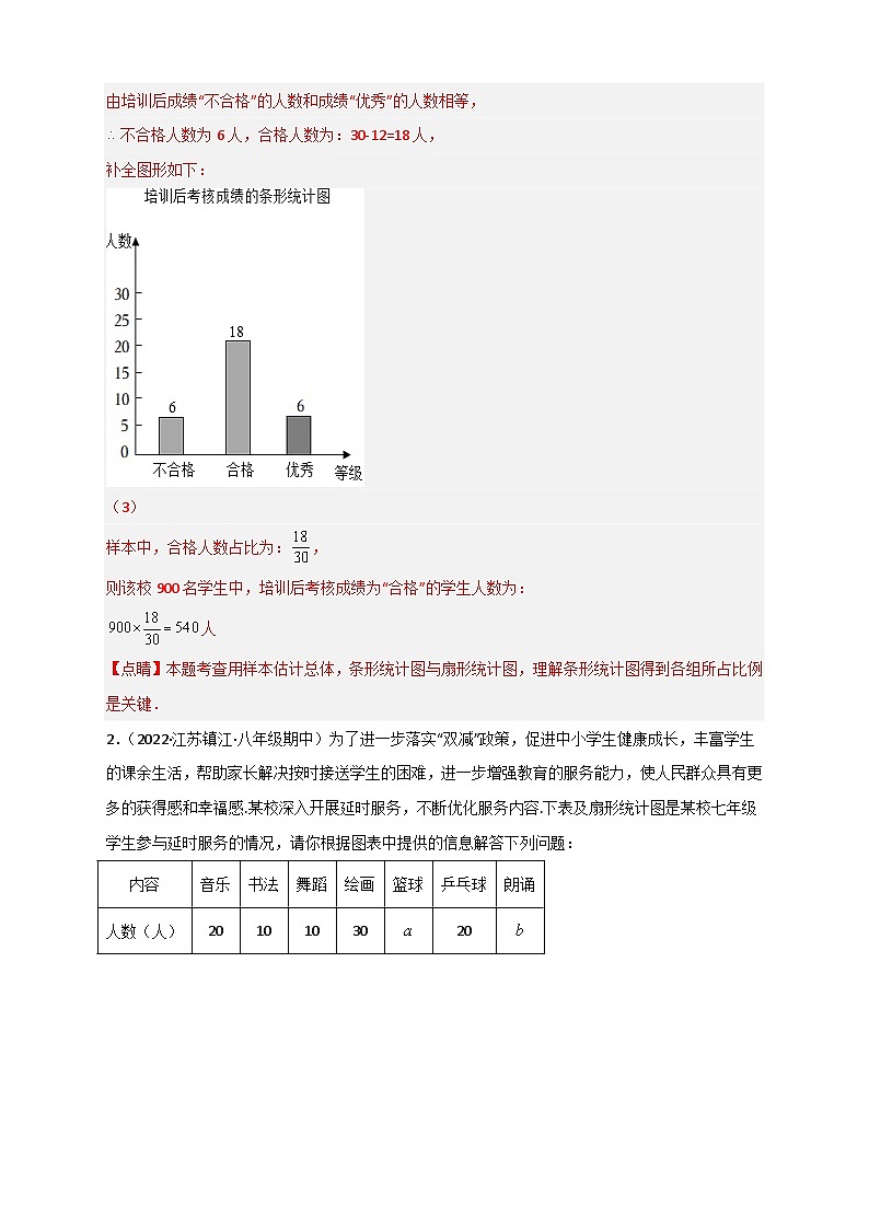 （苏科版）数学八年级下册期末考点复习练习专题01 数据的收集整理（解析版）第2页