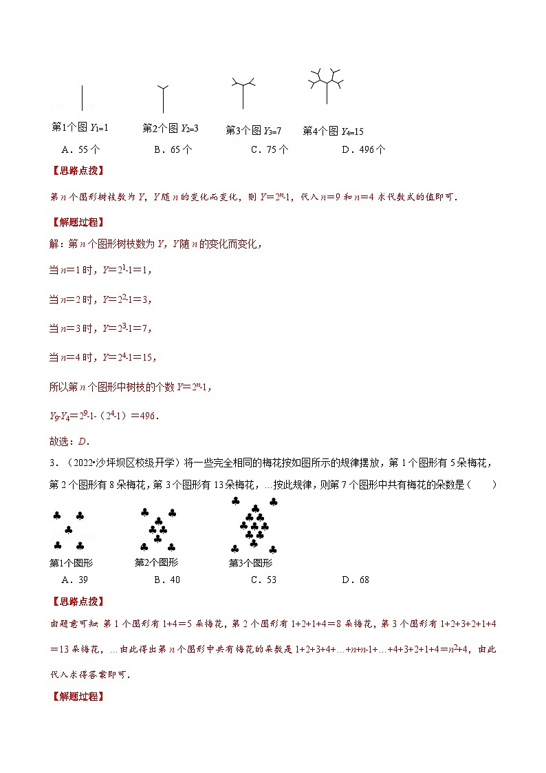 北师大版数学七上同步培优讲练专题3.3 图形变化类规律问题（解析版）第3页