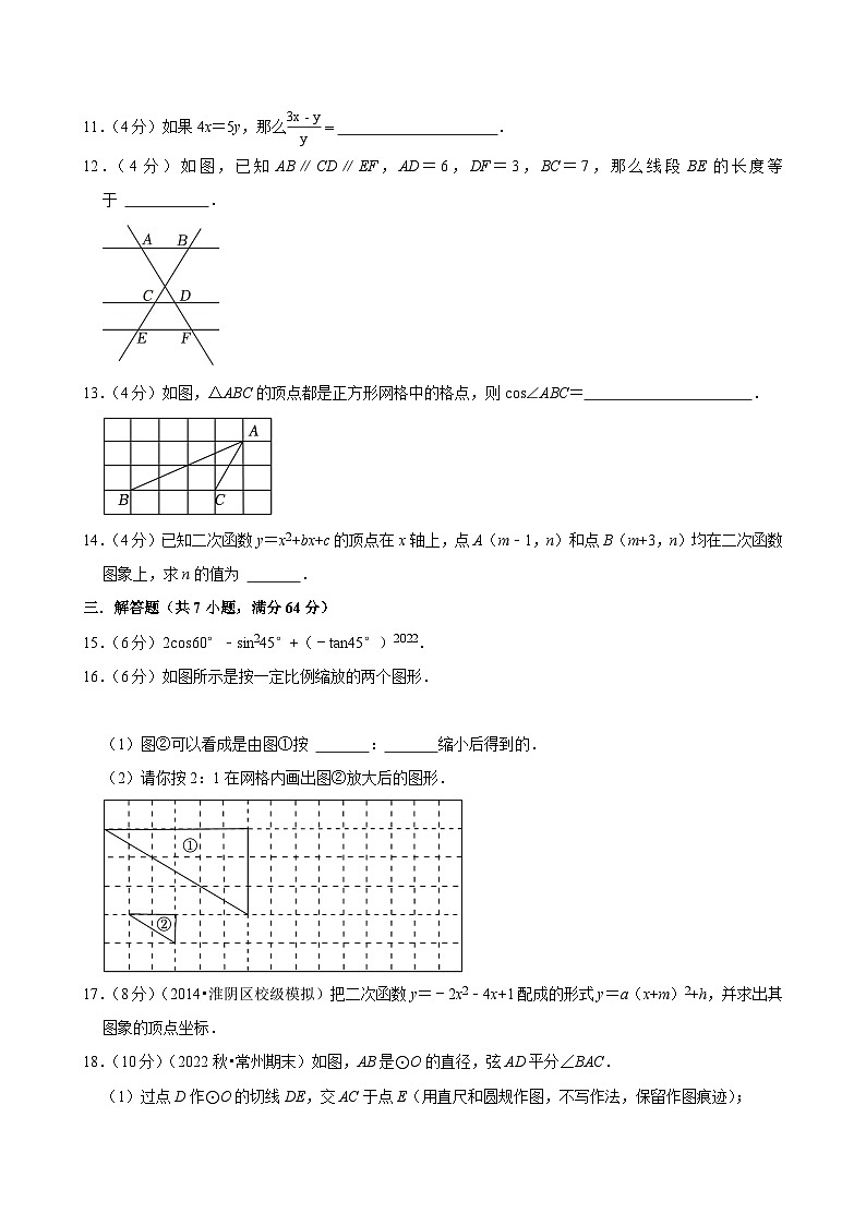 安徽省合肥市2024-2025学年九年级下学期开学适应性测试 数学练习卷（含解析）第3页