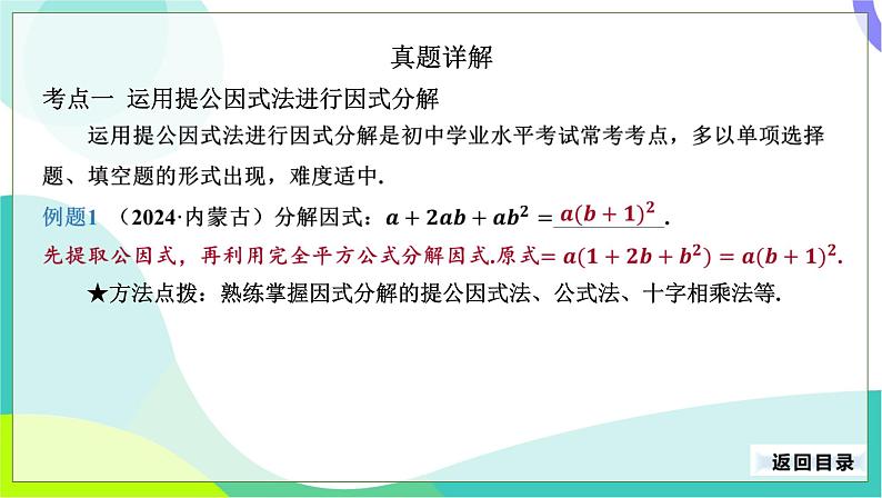 人教版数学中考第一轮复习 05-第二单元 整式与分式-2.3 因式分解 PPT课件第6页