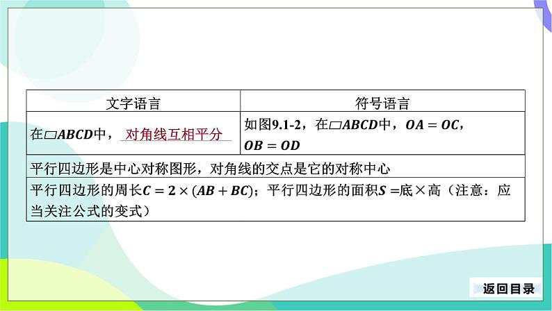 人教版数学中考第一轮复习 23-第九单元 四边形-9.1 平行四边形 PPT课件第6页