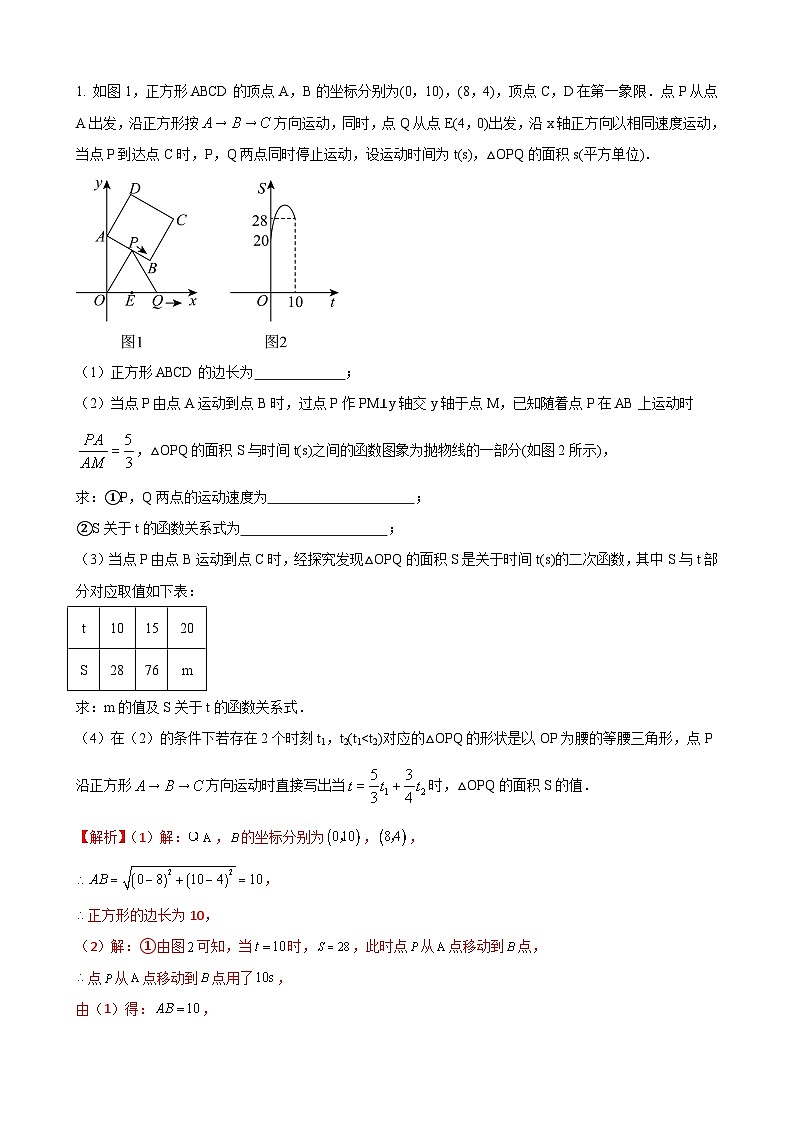 数学中考函数建模应用解决图形类问题 参考地区：辽宁省(解析版）第1页