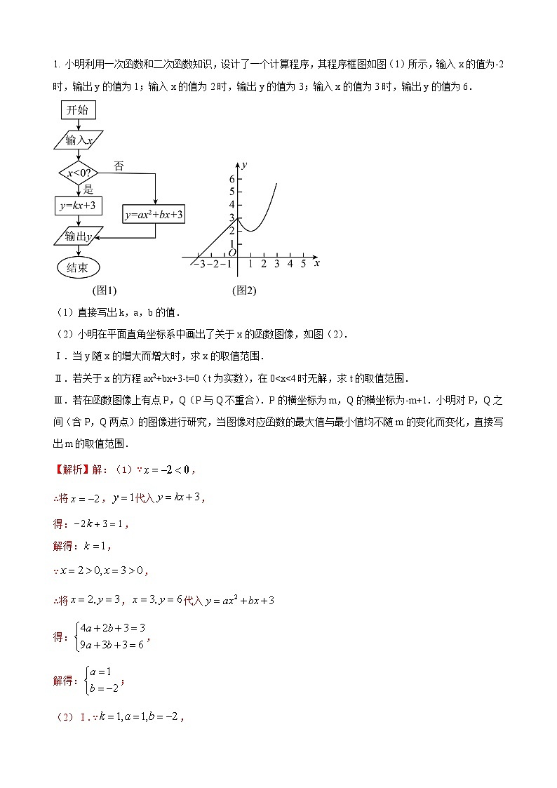 数学中考二次函数综合压轴题 参考地区：吉林省考（解析版 ）第1页