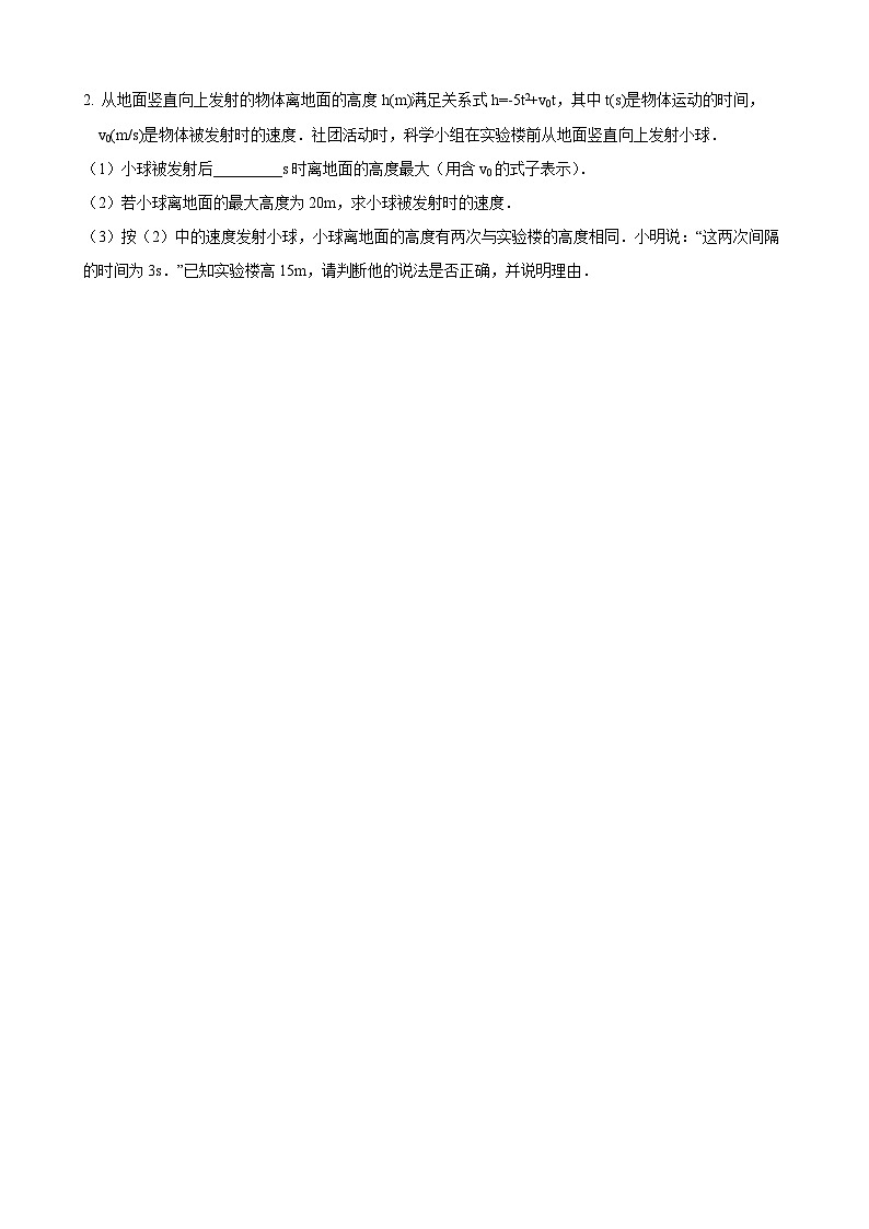 数学中考二次函数综合压轴题 参考地区：河南省（原卷版）第2页