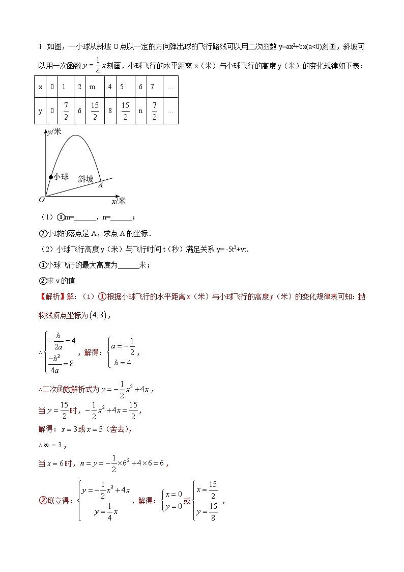 数学中考二次函数综合压轴题 参考地区：河南省（解析版）第1页