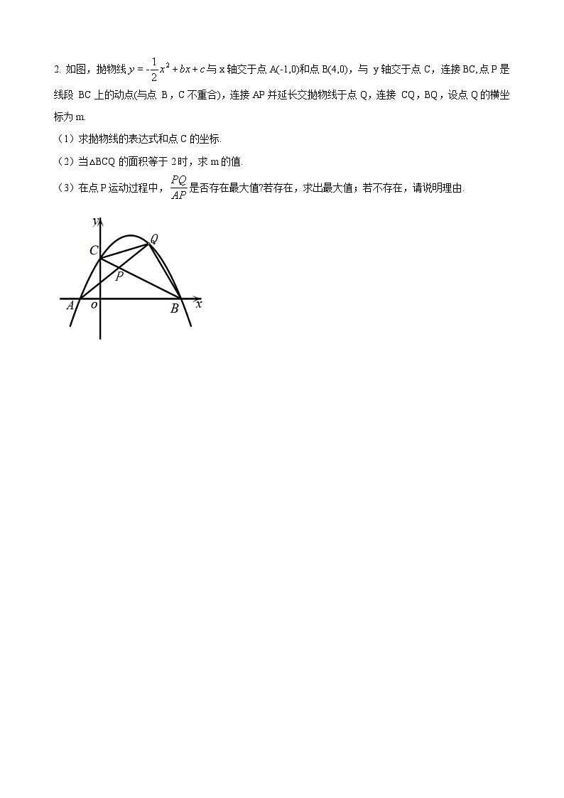 数学中考二次函数综合压轴题 参考地区：宁夏（原卷版）第2页