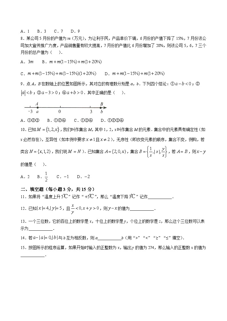 河南省驻马店市平舆县2024-2025学年七年级上学期期中测试数学试卷(含答案)第2页