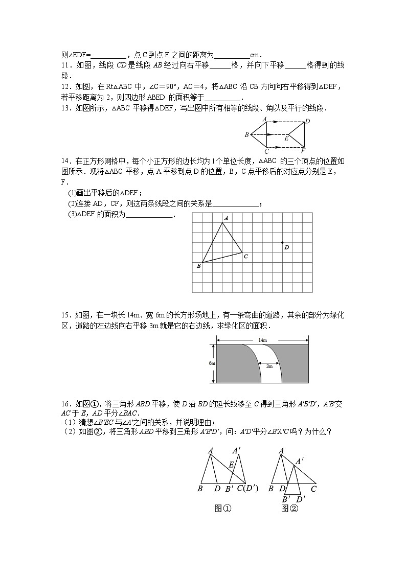 7.4 平移同步练习2024-2025学年人教版数学七年级下册第2页