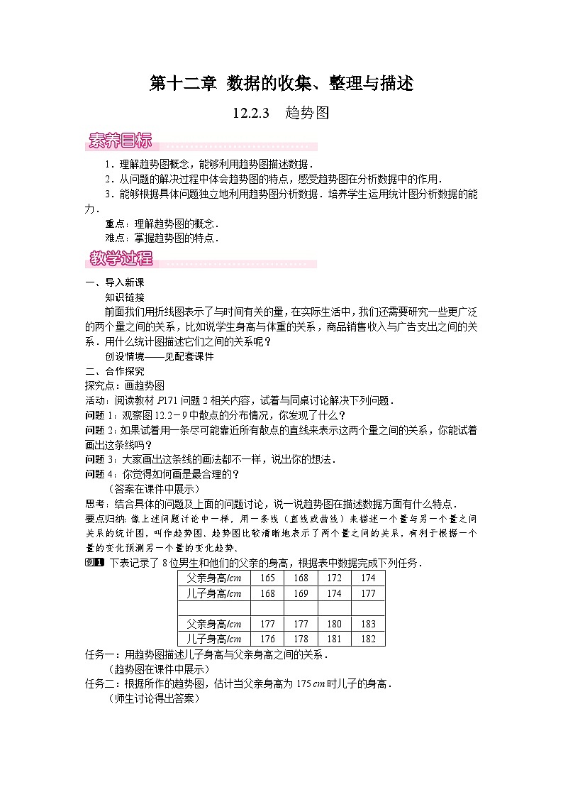 12.2.3　趋势图 教案 2024-2025学年人教版七年级数学下册第1页