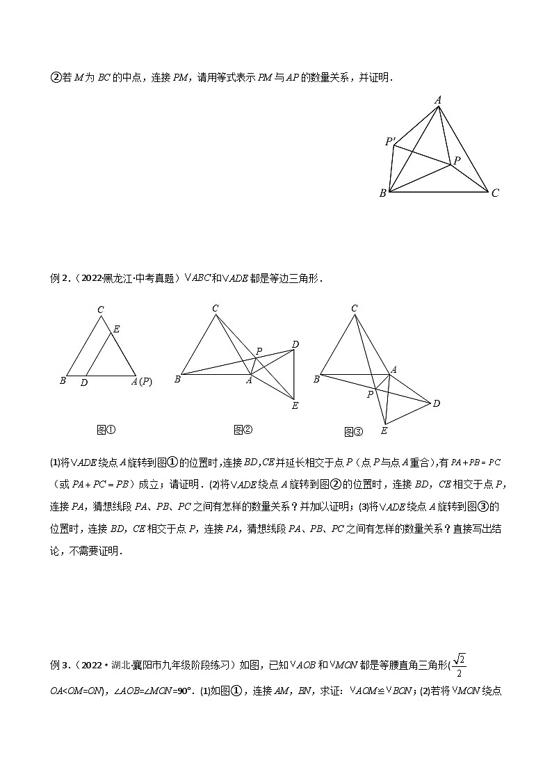 2024年中考数学几何模型归纳训练(通用版)专题15全等与相似模型-手拉手模型(原卷版+解析)第2页
