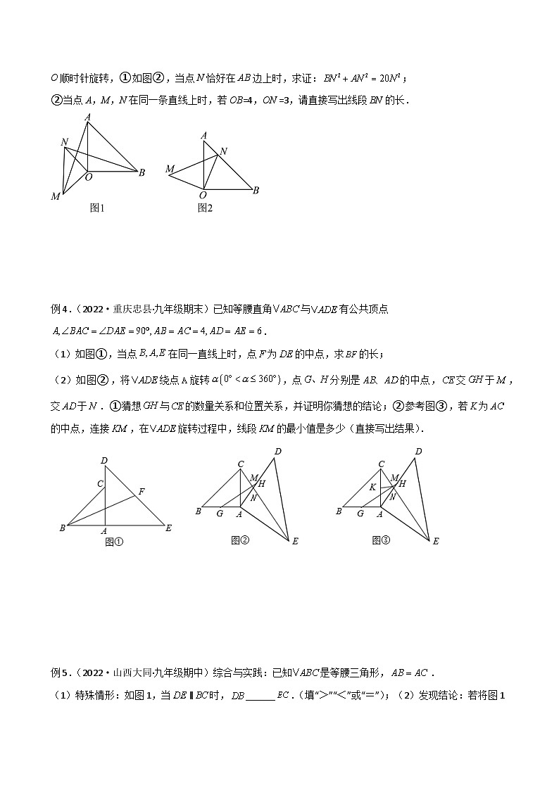 2024年中考数学几何模型归纳训练(通用版)专题15全等与相似模型-手拉手模型(原卷版+解析)第3页