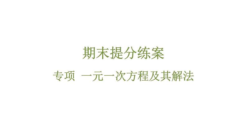 期末提分练案-专项 一元一次方程课件 2024-2025学年华东师大版数学七年级下册第1页