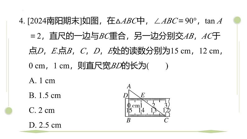 期末提分练案-专题 解直角三角形 课件2024-2025学年北师大版数学九年级下册第6页