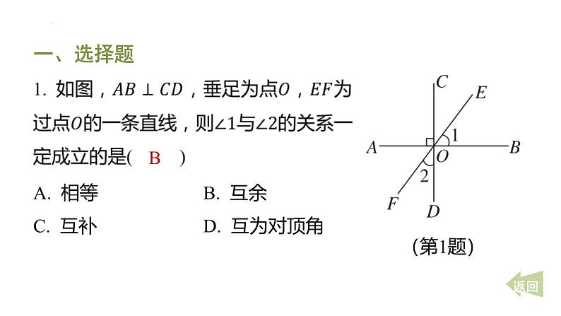 期末提分练案 专题 相交线与平行线 课件 2024-2025学年北师大版七年级数学下册第3页