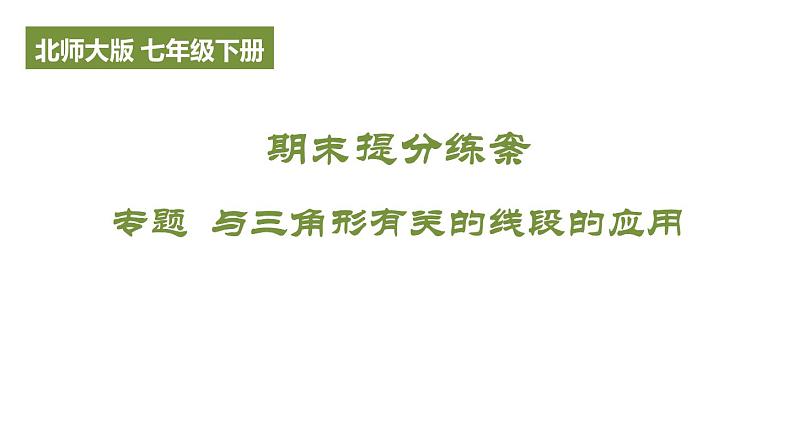 期末提分练案-专题 与三角形有关的线段的应用课件 2024-2025学年北师大版数学七年级下册第1页