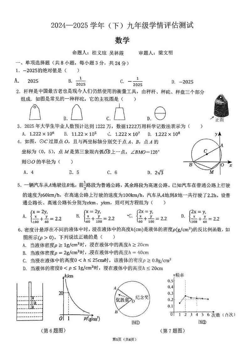 广东省深圳市深圳外国语学校2024-2025学年九年级下学期开学考试数学试题第1页