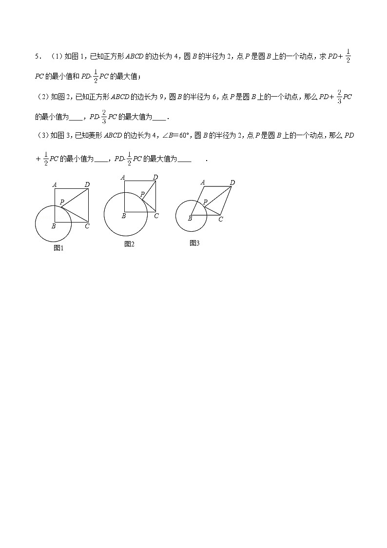 2025年中考数学几何专项复习专题17几何最值之胡不归巩固练习(提优)(原卷版+解析)第3页