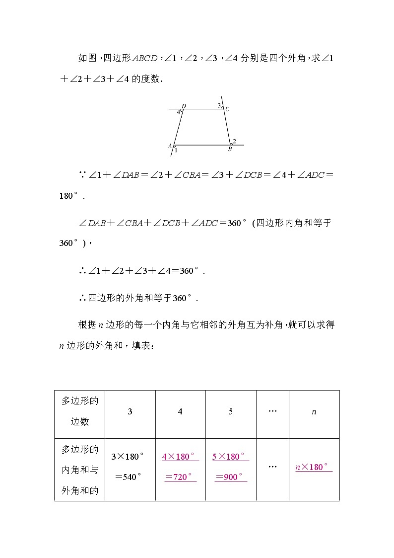 华东师大版(2024)数学七年级下册8.2 多边形的内角和与外角和 第2课时　多边形的外角与外角和（导学案）第2页