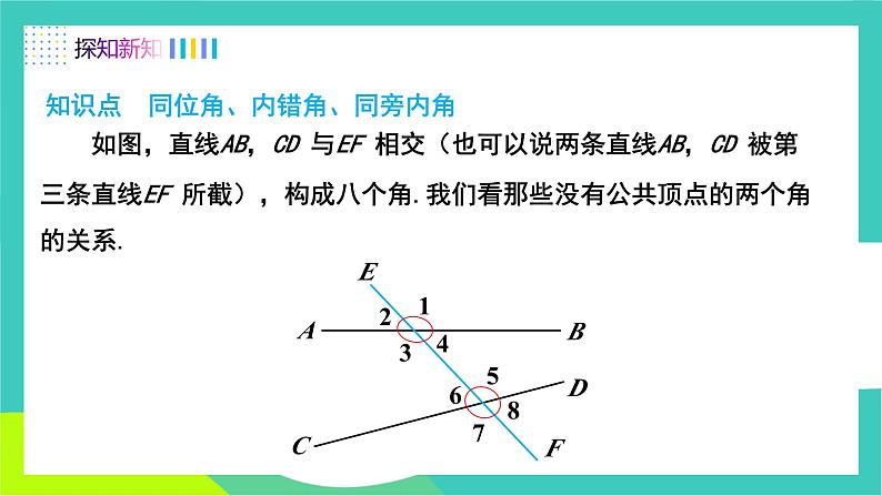 人教版2024.数学七年级下册 7.1.3 两条直线被第三条直线所截 PPT课件第4页