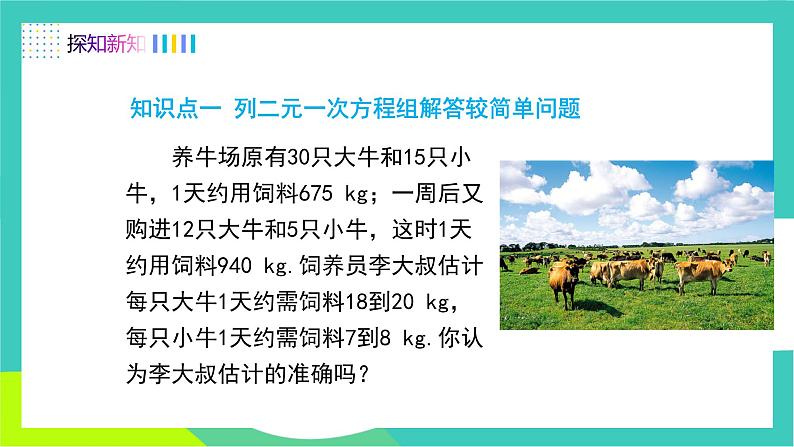 人教版2024.数学七年级下册 10.3.1  实际问题与二元一次方程组 PPT课件第4页