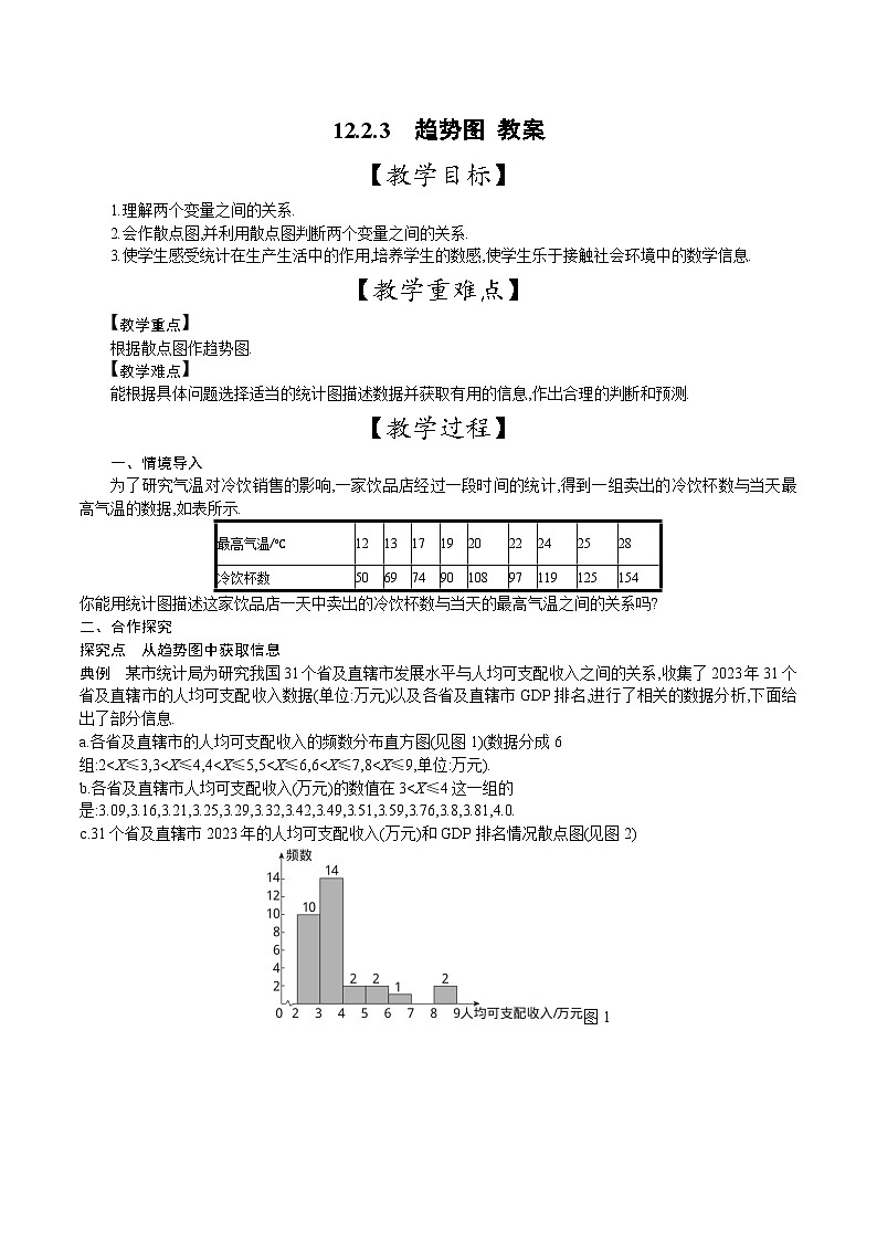 人教版数学七年级下册 12.2.3 趋势图 教案2第1页