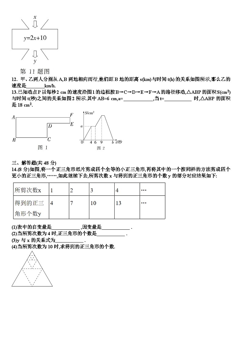 七年级下学期数学第六章变量之间关系单元测试试题（含答案）（新北师大版）第3页