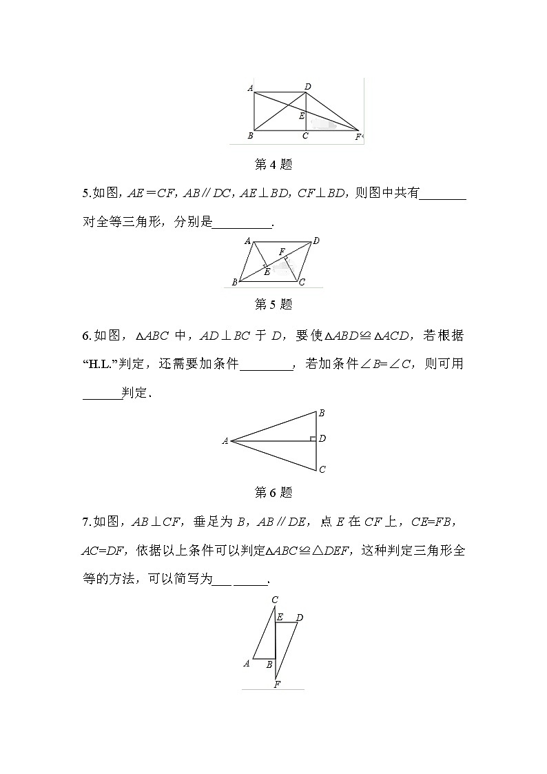 1.2 第2课时 直角三角形全等的判定 北师大版数学八年级下册练习(含答案)第2页