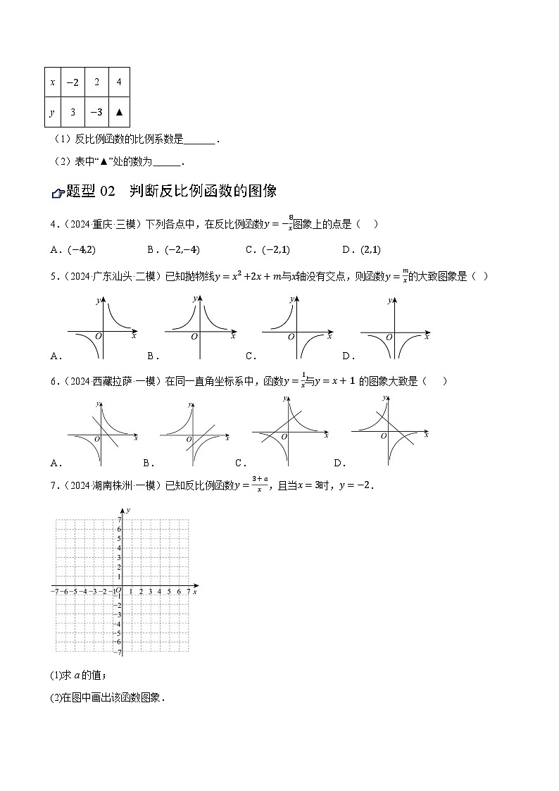 2025年中考数学一轮复习 第12讲 反比例的图像与性质（练习）（原卷版）第2页