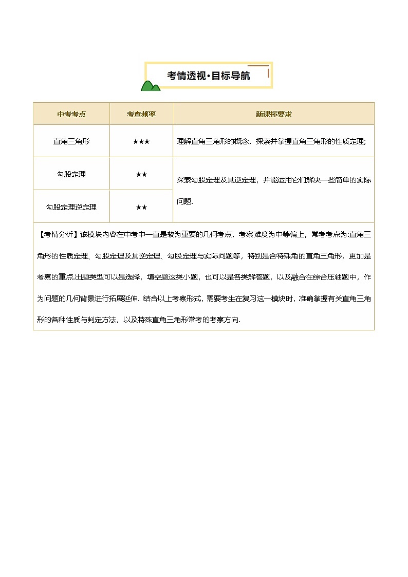 2025年中考数学一轮复习 第19讲 直角三角形 讲义（解析版）第2页