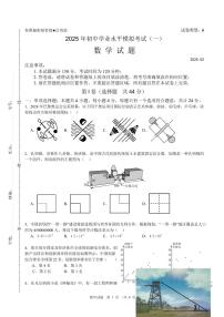 2025年山东省潍坊市初中学业水平模拟考试(一) 数学试题（含答案）