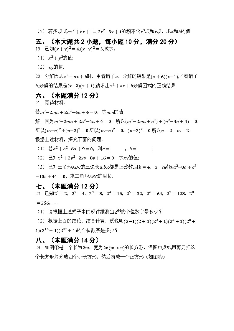 第8章 整式乘法与因式分解 章节综合测试卷（试卷） -2024-2025学年沪科版（2024）七年级数学下册第3页