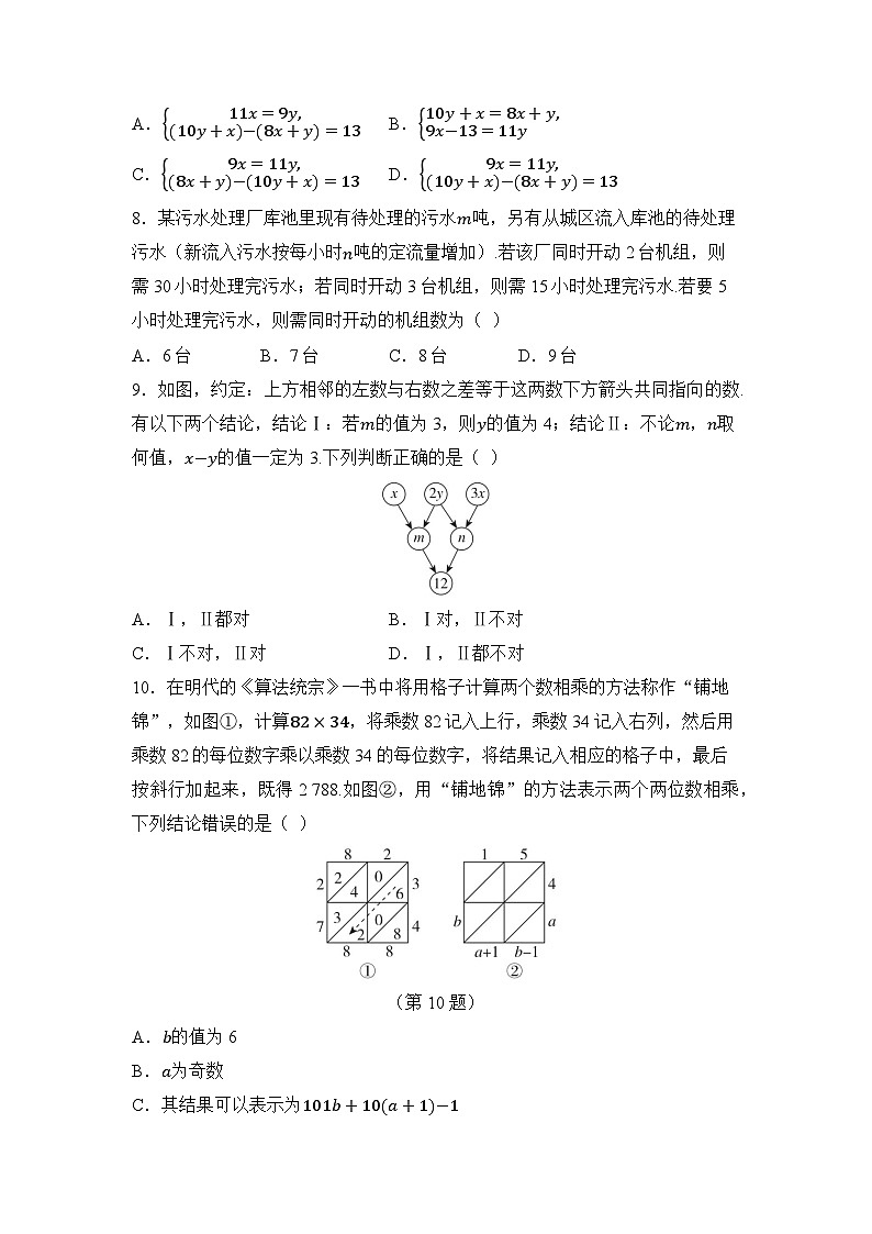 第6章 一次方程组 章节综合测试（试卷） -2024-2025学年华东师大版（2024）七年级数学下册第2页