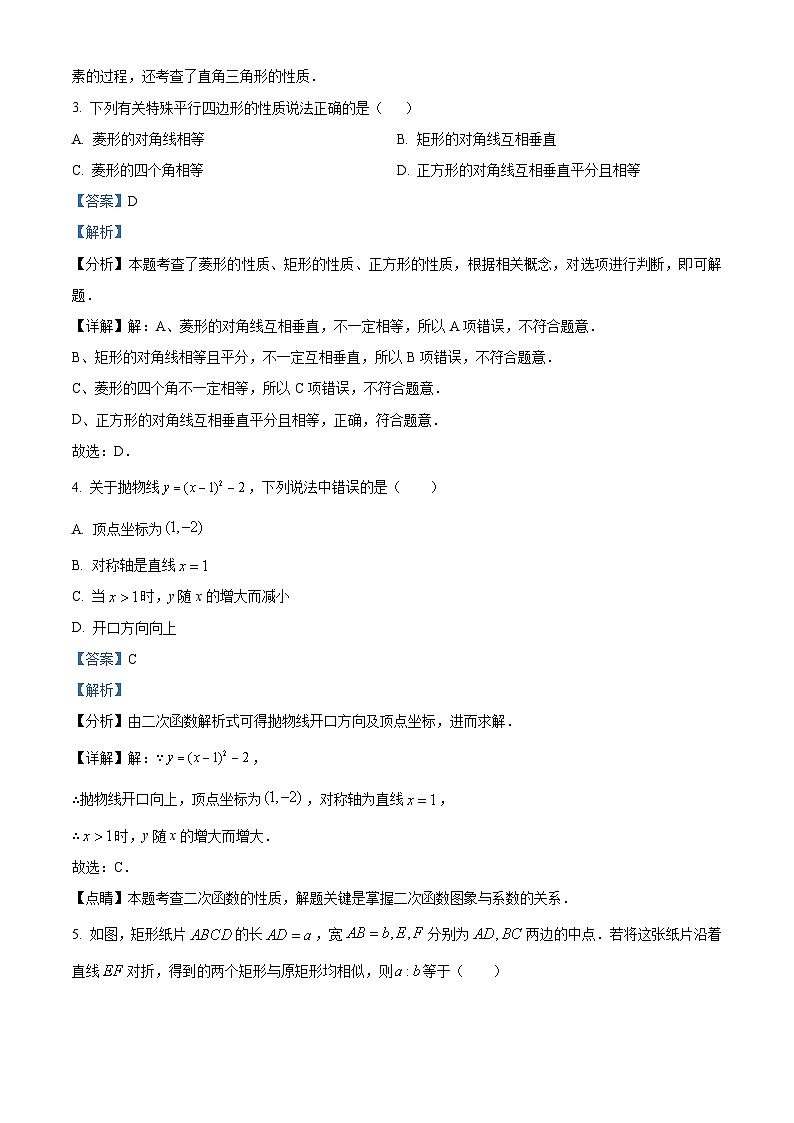 广东省深圳市2024-2025学年九年级下学期开学考 数学试题（含解析）第2页