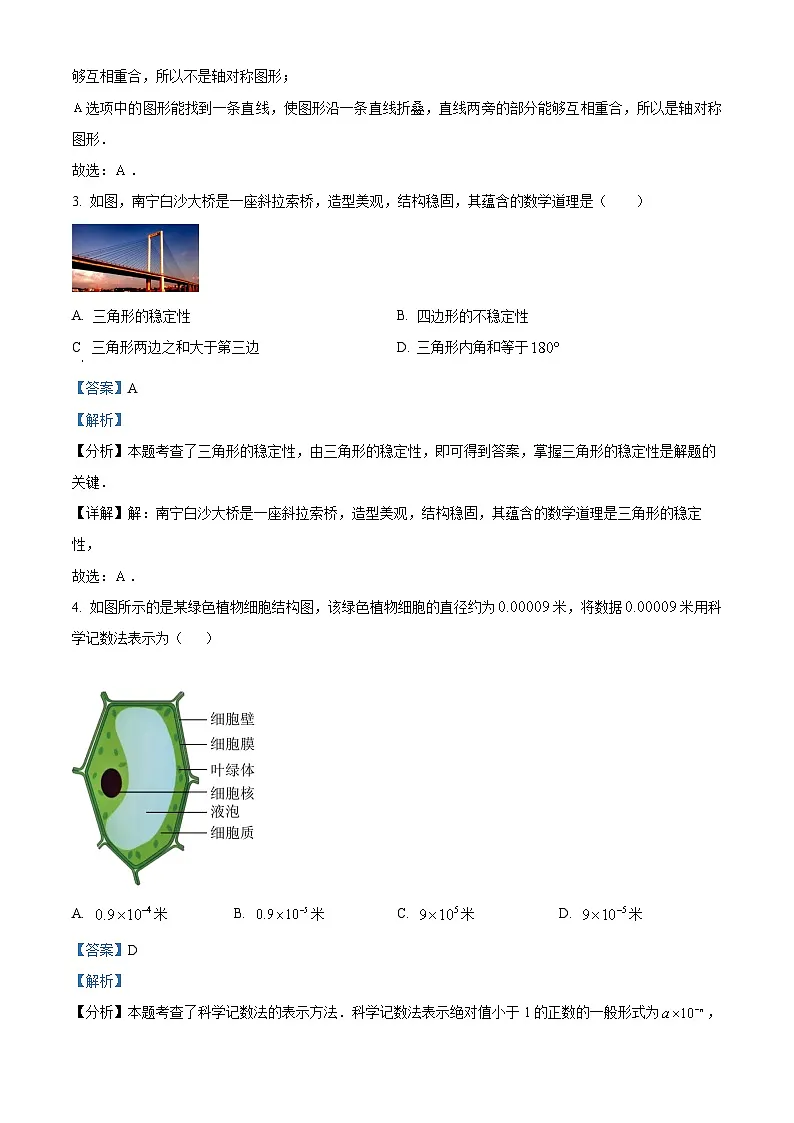 广西南宁市2024-2025学年下学期八年级开学考试 数学试卷（含解析）第2页