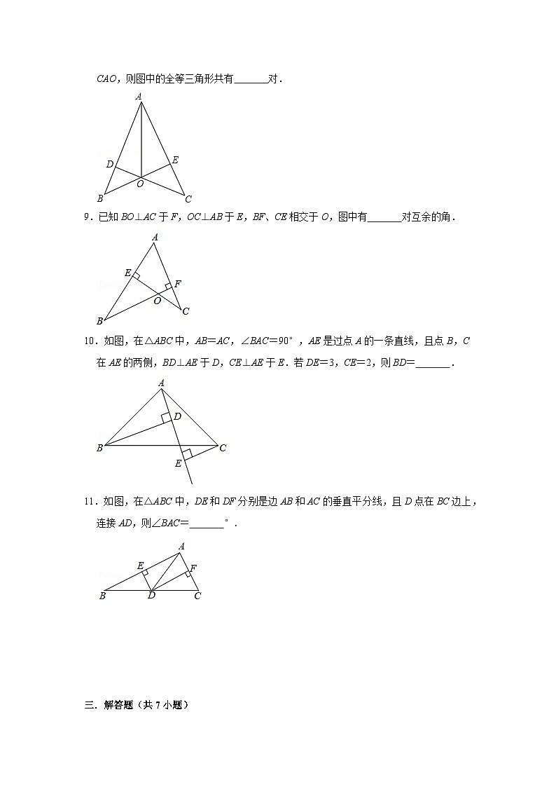 第四章 三角形期末复习题2024-2025学年北师大版数学七年级下册第3页