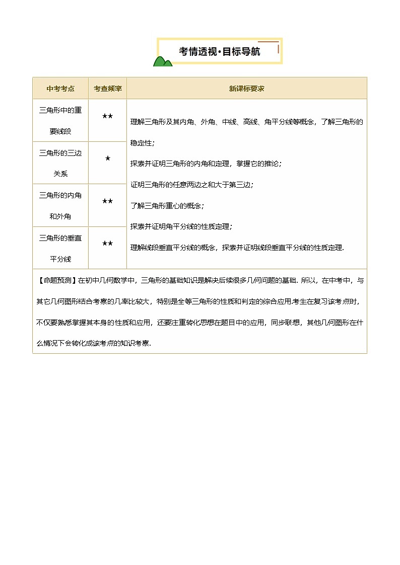 第16讲 三角形的概念和性质(讲义，3考点+2命题点22种题型(含8种解题技巧))(解析版)第2页