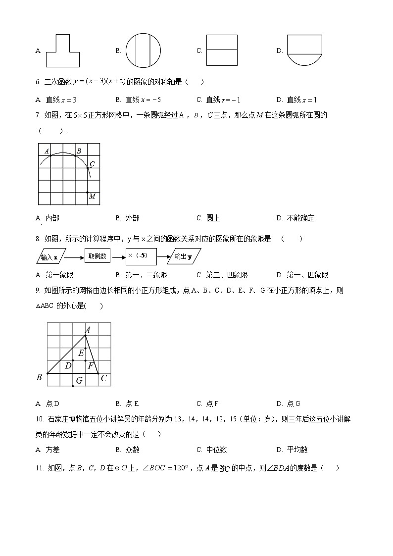 精品解析：河北省石家庄市外国语教育集团2023-2024学年九年级上学期期末数学试题（原卷版）第2页