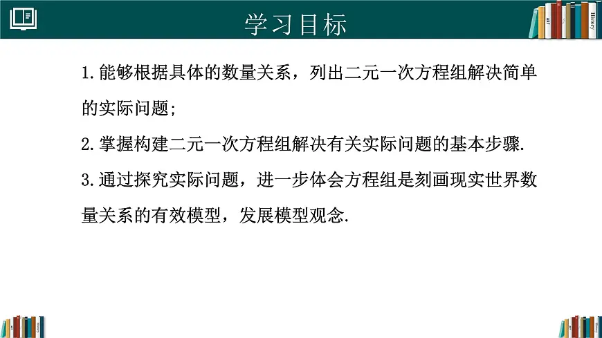 人教版初中数学七年级下册 10.3实际问题与二元一次方程组(第3课时)（同步课件）第2页