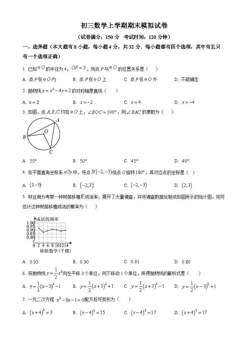 九年级上学期期末数学试题 (15)第1页