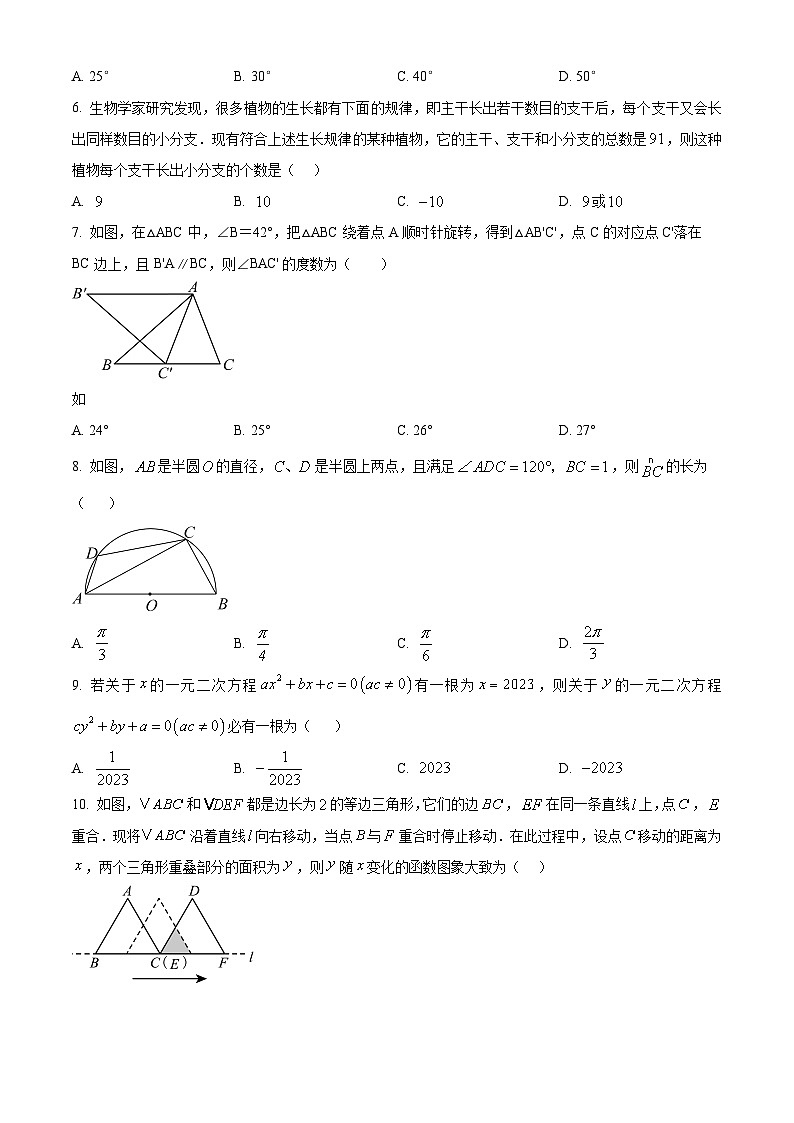 九年级上学期期末数学试题 (102)第2页